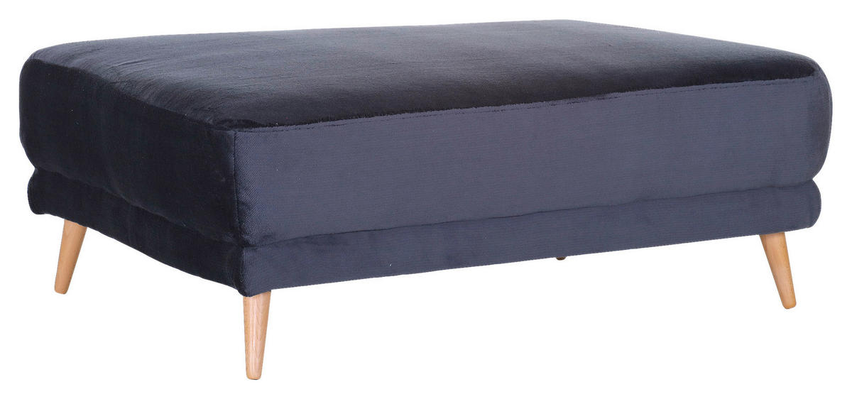 HOCKER Flachgewebe Dunkelgrau  - Dunkelgrau/Naturfarben, KONVENTIONELL, Textil (130/46/110cm) - Livetastic