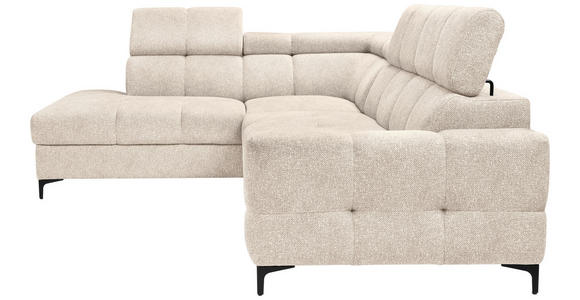 ECKSOFA in Struktur Beige  - Beige/Schwarz, MODERN, Textil/Metall (212/254cm) - Carryhome