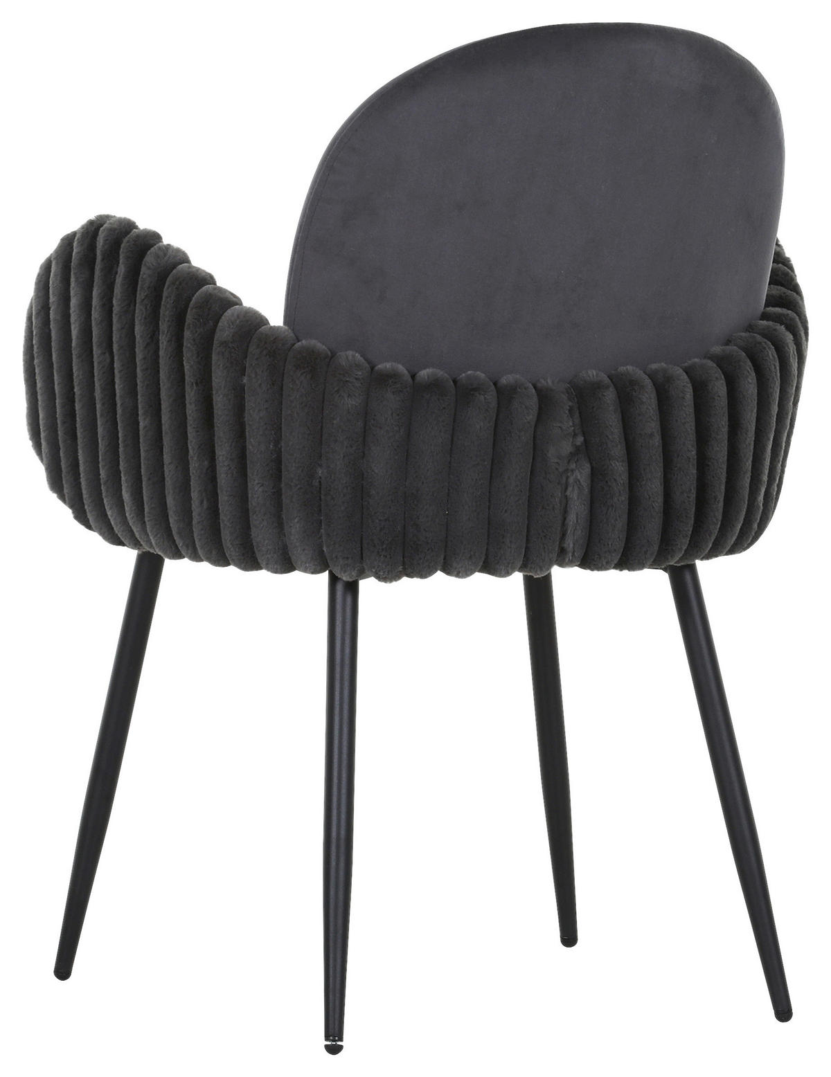 STOL MED ARMSTÖD sammet, plysch  - svart, Design, metall/textil (63/83/62cm) - Landscape