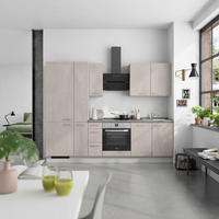 KÜCHENLEERBLOCK Riva 270 cm  in Grau, Schieferfarben, Hellgrau  - Schieferfarben/Edelstahlfarben, MODERN, Holzwerkstoff/Metall (270cm) - Nobilia