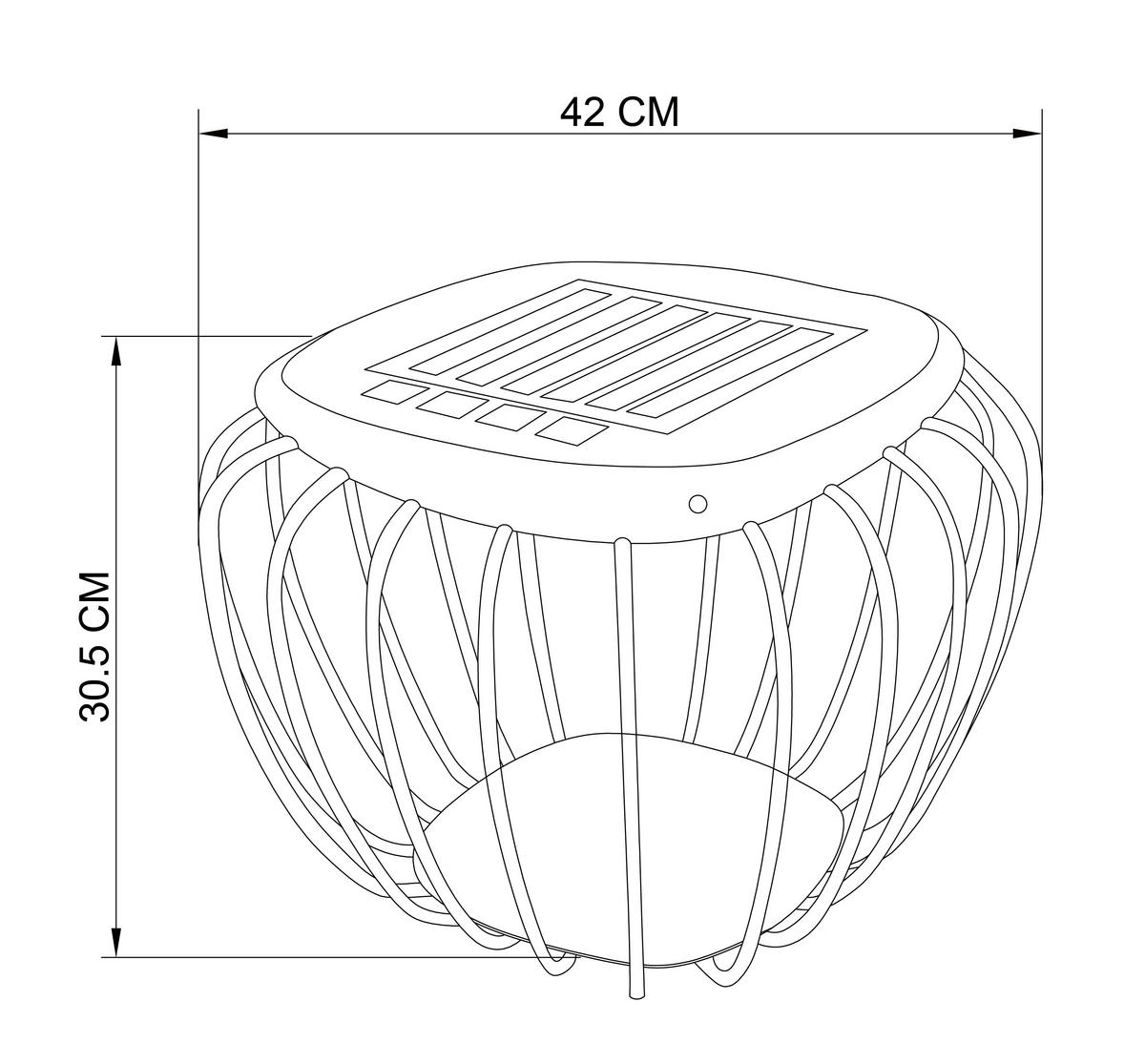 AUßENLEUCHTE 40/30 cm   - Schwarz, Trend, Kunststoff/Metall (40/30cm) - Novel