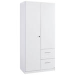 DREHTÜRENSCHRANK 2-türig Weiß  - Weiß, Basics, Holzwerkstoff (91/197/54cm) - Xora