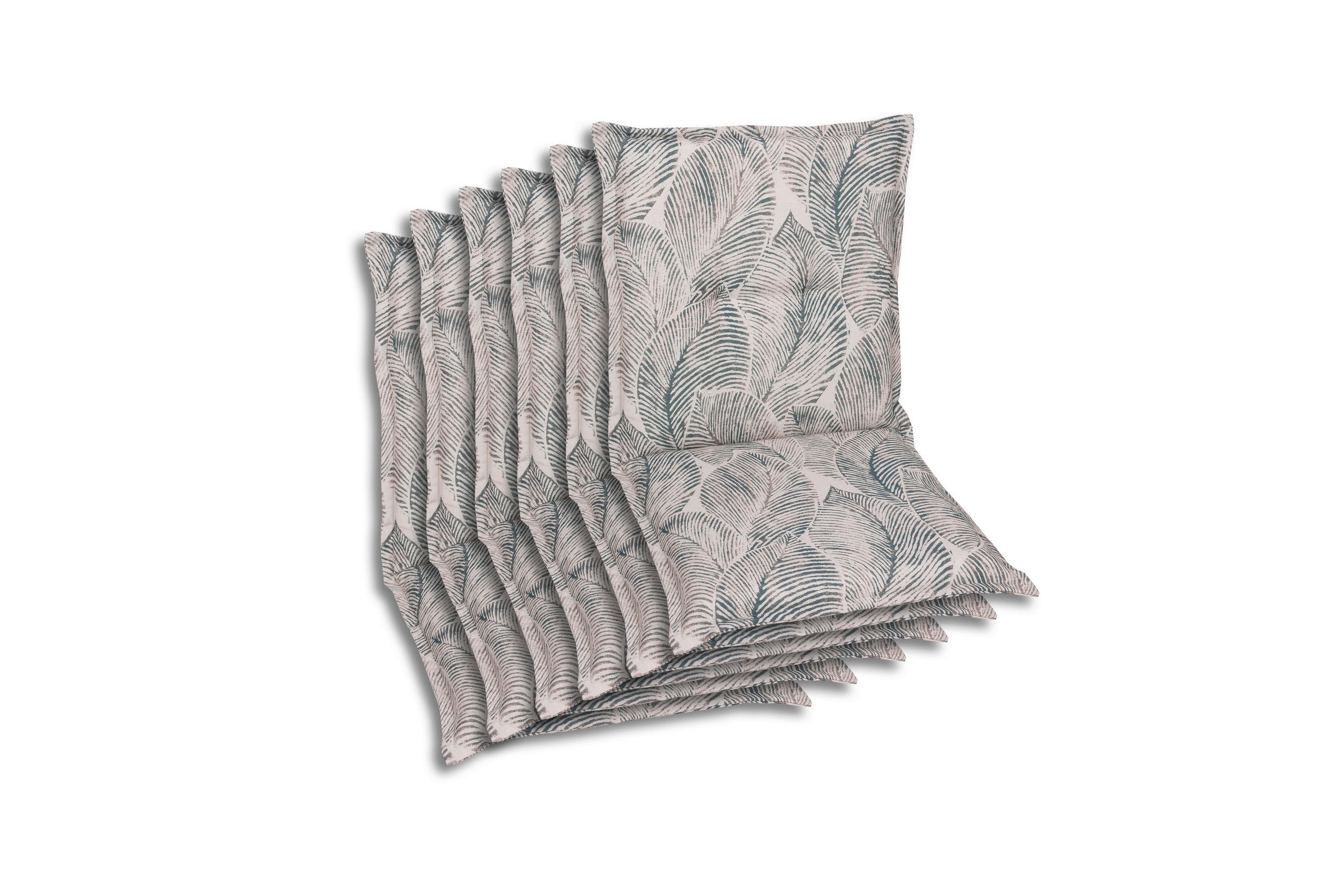 SESSELAUFLAGENSET in Grau, Beige Blätter  - Beige/Grau, Basics, Textil (50/7/100cm)