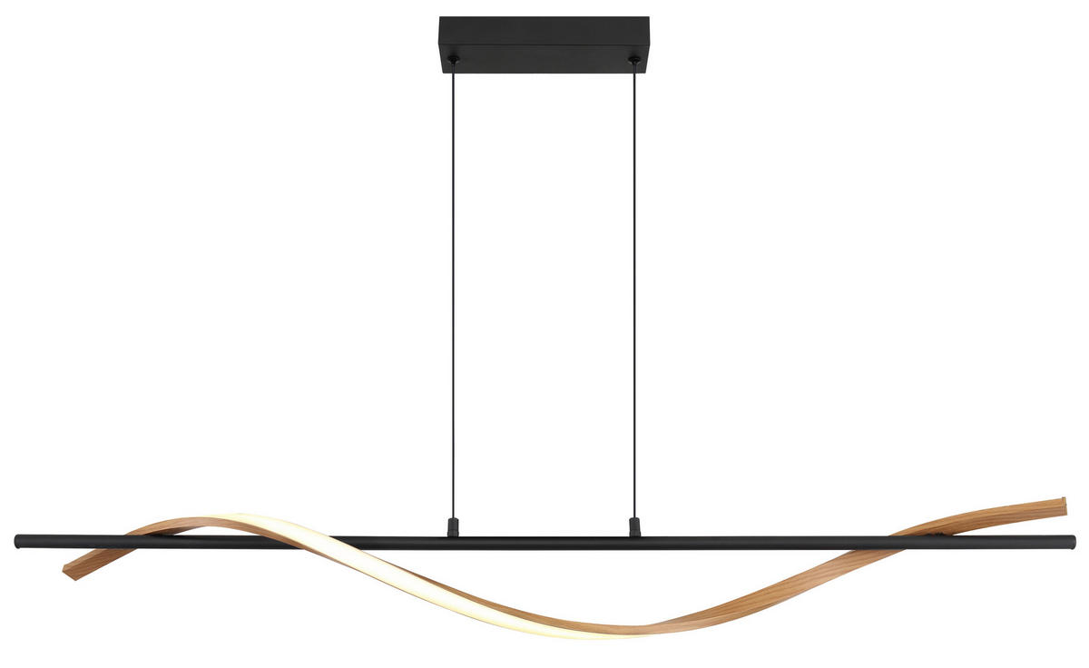 LED-DECKENLEUCHTE 115/14/17 cm   - Schwarz/Braun, Design, Kunststoff/Metall (115/14/17cm) - Globo