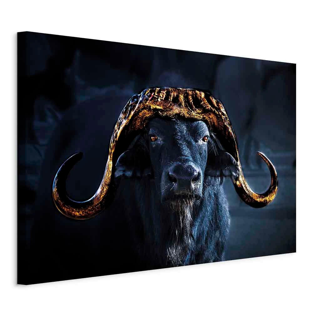Leinwandbild Horns Goldfarben Dunkelblau B: 90 Cm