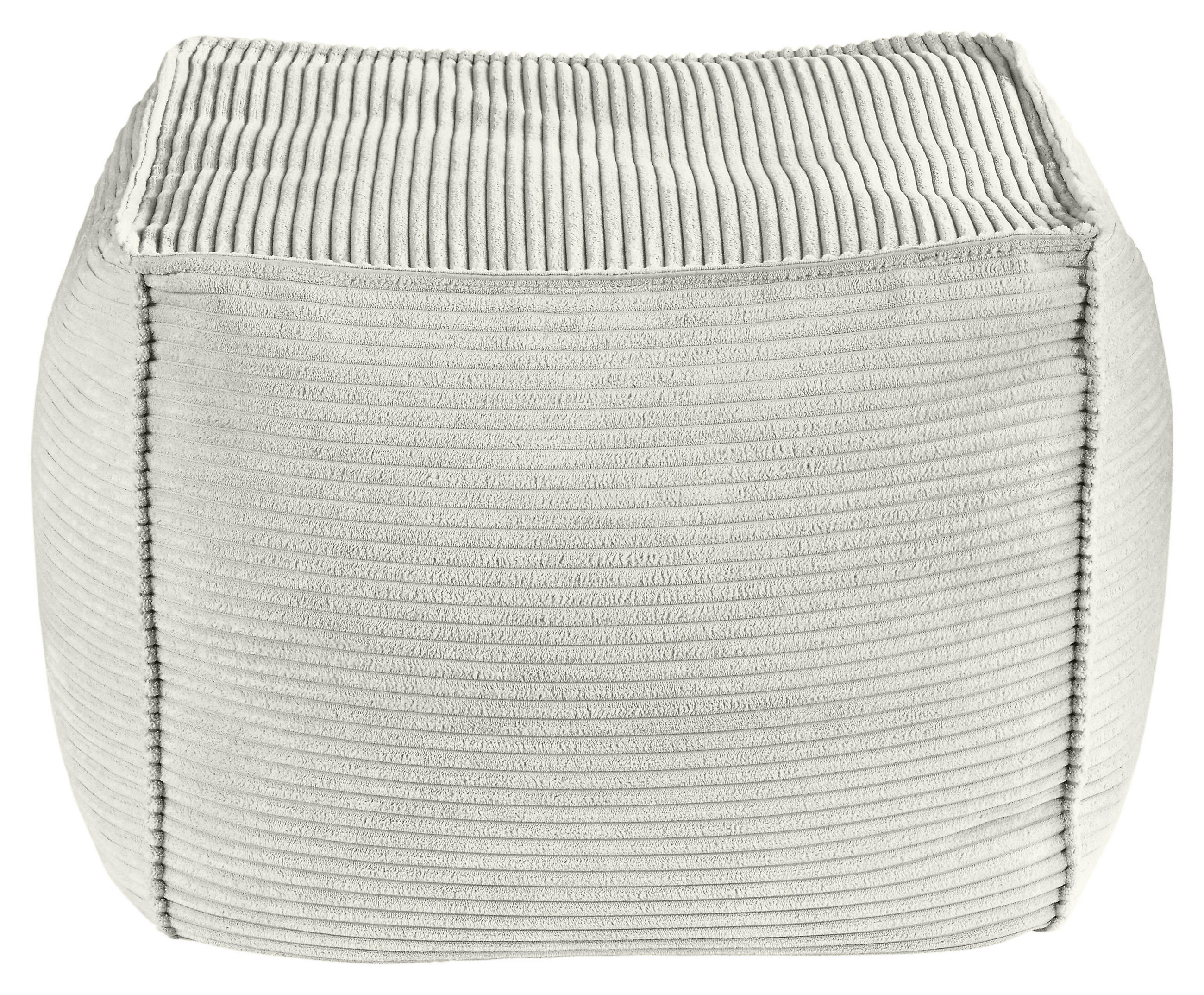 POUF Cord 66/40/66 cm  - Hellgrau, KONVENTIONELL, Textil (66/40/66cm) - Hom`in