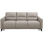 SCHLAFSOFA  in Echtleder Hellgrau  - Eiche dunkel/Hellgrau, Design, Leder/Holz (206/89/97cm) - Novel