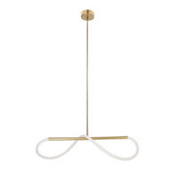 LED-PENDELLEUCHTE 80/15/120 cm  - Goldfarben/Weiß, Design, Kunststoff/Metall (80/15/120cm)