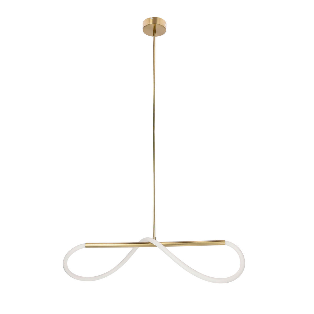 LED-PENDELLEUCHTE 80/15/120 cm  - Goldfarben/Weiß, Design, Kunststoff/Metall (80/15/120cm)