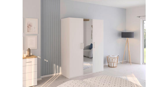 DREHTÜRENSCHRANK in Weiß - Weiß, Design, Glas/Holzwerkstoff (151/197/60cm) - Novel