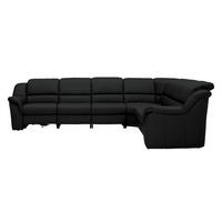 ECKSOFA  in Echtleder Schwarz  324/260 cm  - Chromfarben/Schwarz, KONVENTIONELL, Leder/Kunststoff (324/260cm) - Cantus