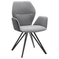 ARMLEHNSTUHL  in Webstoff, Mikrofaser  - Anthrazit/Silberfarben, Design, Textil/Metall (62/91/59cm) - Valnatura