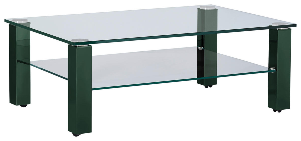 COUCHTISCH in Metall, Glas 110/70/42,5 cm  - Grün, Design, Glas/Kunststoff (110/70/42,5cm)