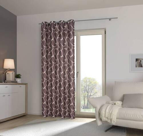 Thumbnail - Esposa Ösenschal, Aubergine, Textil, Graphik, 140x245 cm, Oeko-Tex® Standard 100, Wohntextilien, Gardinen & Vorhänge, Fe...