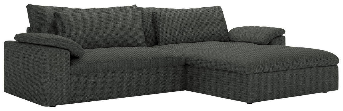 ECKSOFA  Chenille Anthrazit  - Anthrazit/Schwarz, Modern, Kunststoff/Textil (306/198cm) - Carryhome