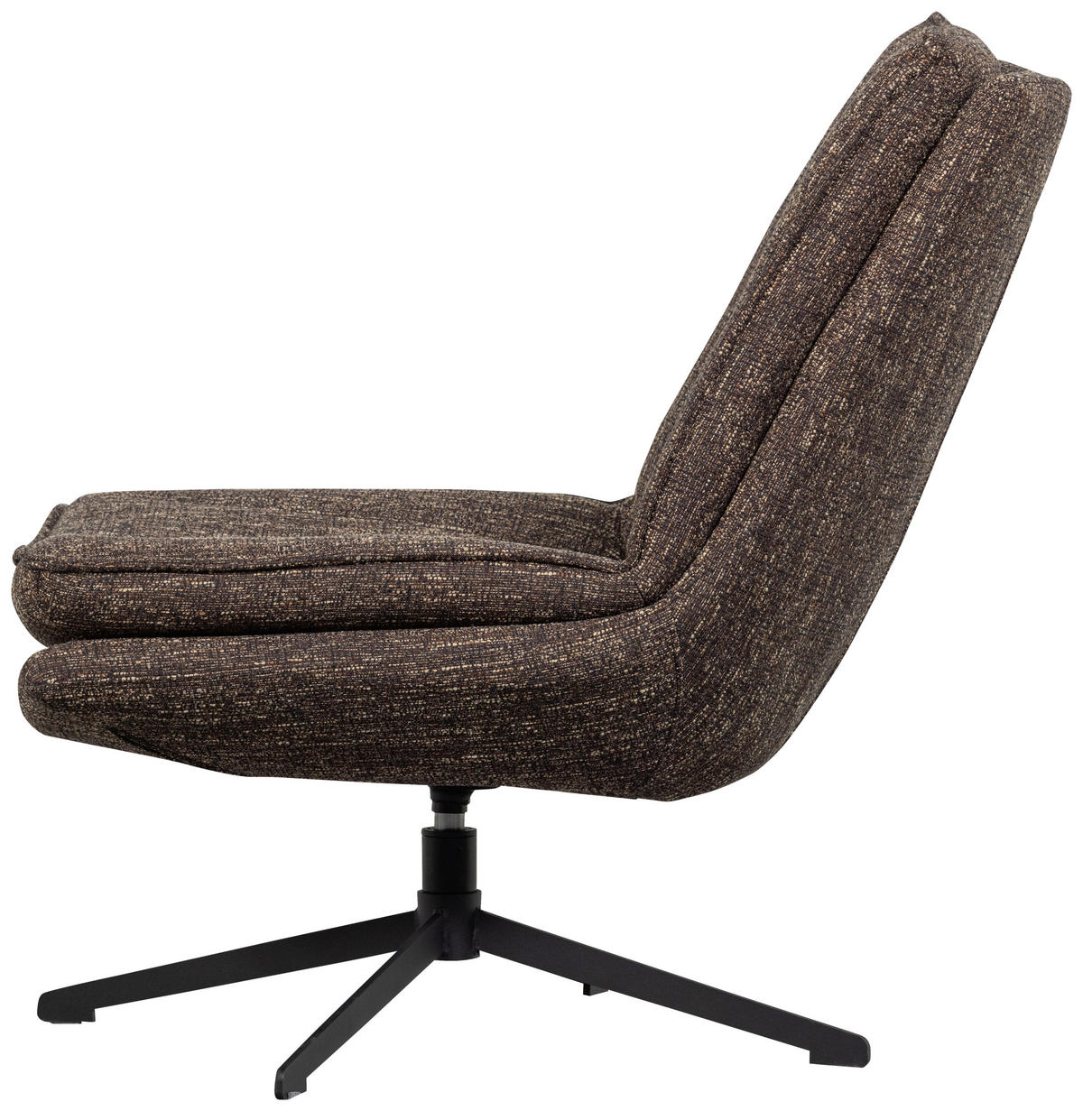 SESSEL in Webstoff Braun  - Schwarz/Braun, Design, Textil/Metall (75/88/94cm) - Livetastic