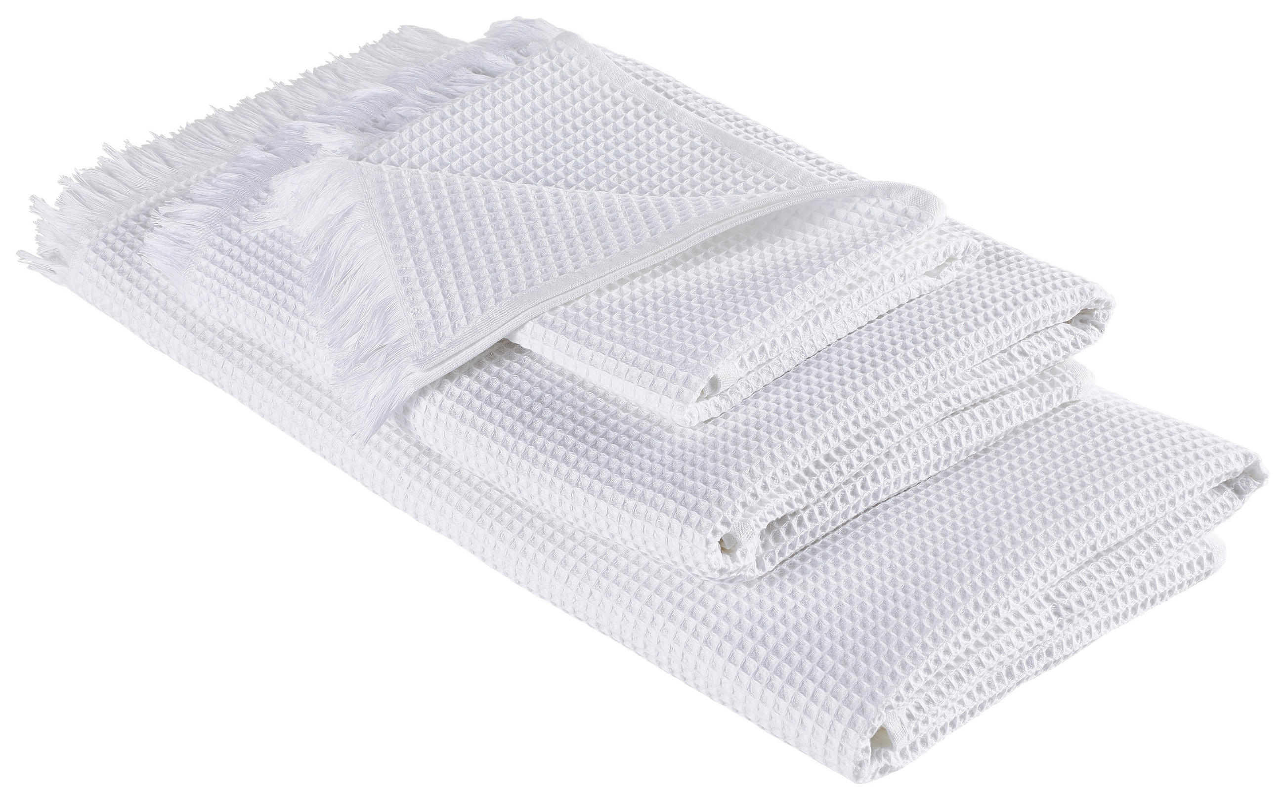 HANDTUCH Grau, Weiß  - Weiß/Grau, Basics, Textil (50cm) - Bio:Vio