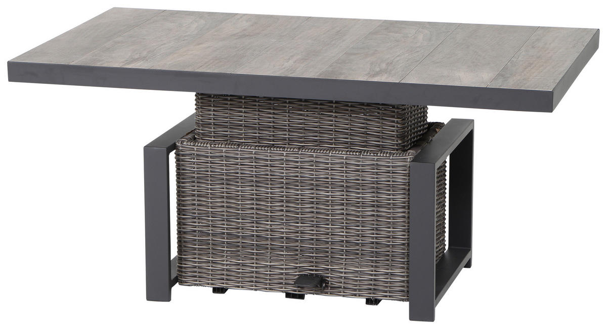 LOUNGEGARNITUR 3-teilig   219/88/219 cm Aluminium  - Grau, Basics, Keramik/Kunststoff (219/88/219cm) - Siena Garden