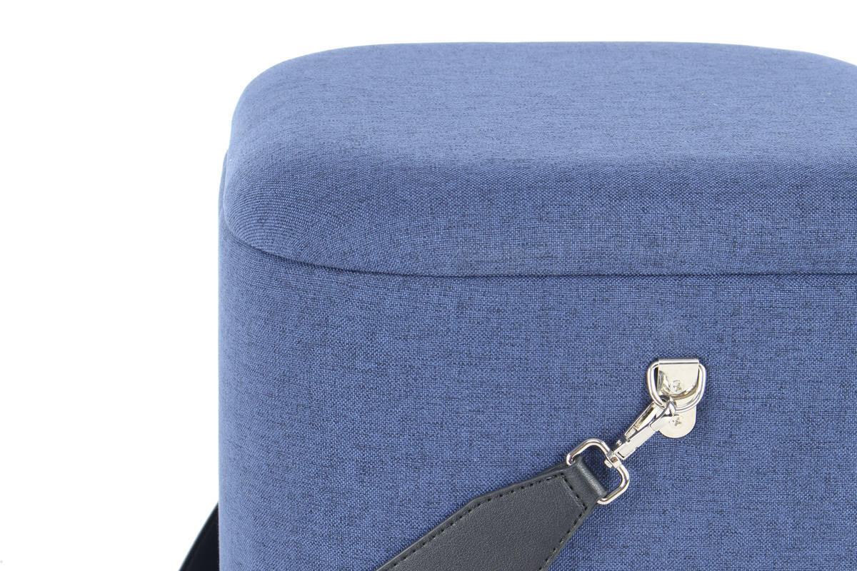 HOCKERSET in Blau, Schwarz  - Blau/Schwarz, Basics, Kunststoff/Textil (35,5/44/35,5cm) - Kayoom