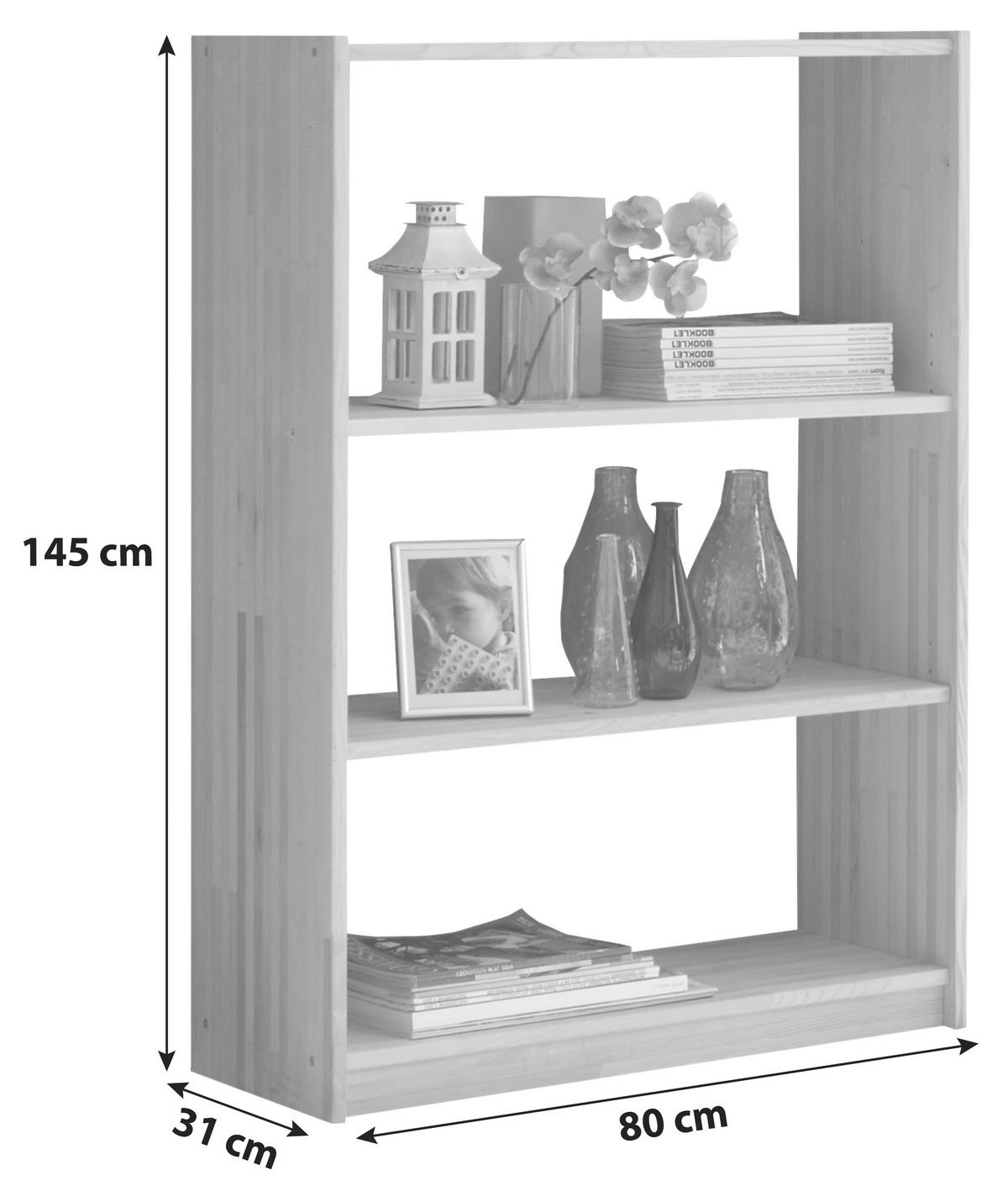 REGAL Fichte massiv Fichtefarben  - Fichtefarben, Basics, Holz (80/145/31cm) - MID.YOU