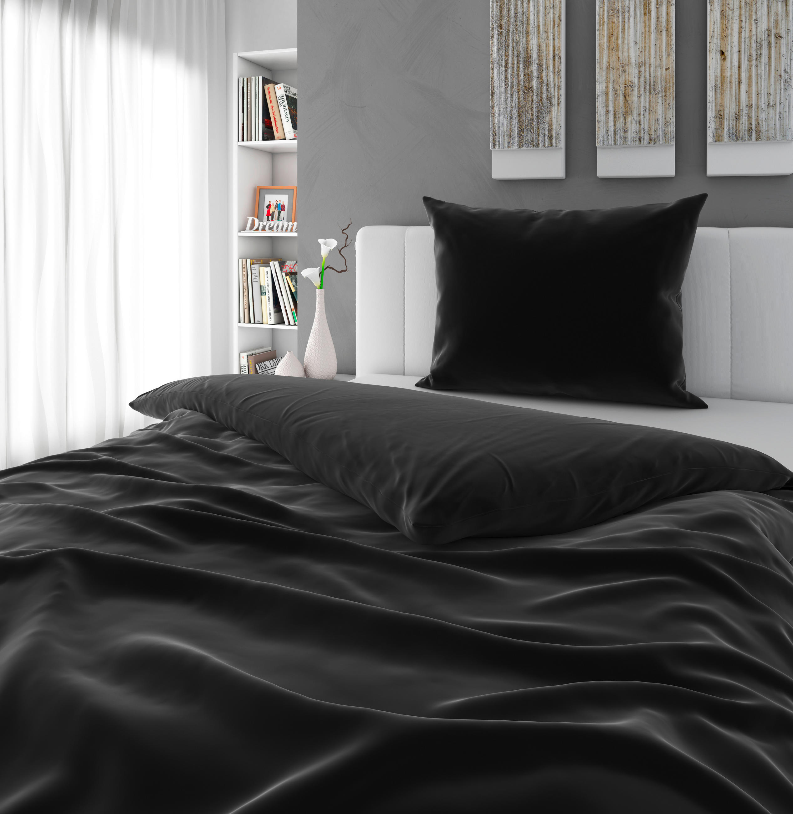 PREVLEKA ZA BLAZINO   40/80 cm       - črna, Basics, tekstil (40/80cm) - Novel