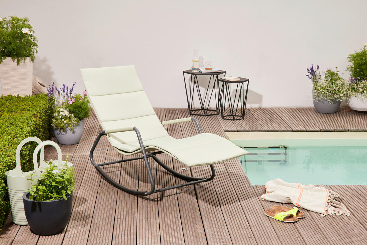 GARTEN-RELAXLIEGE 57/81/143 cm  - Grün, KONVENTIONELL, Kunststoff/Textil (57/81/143cm) - Siena Garden