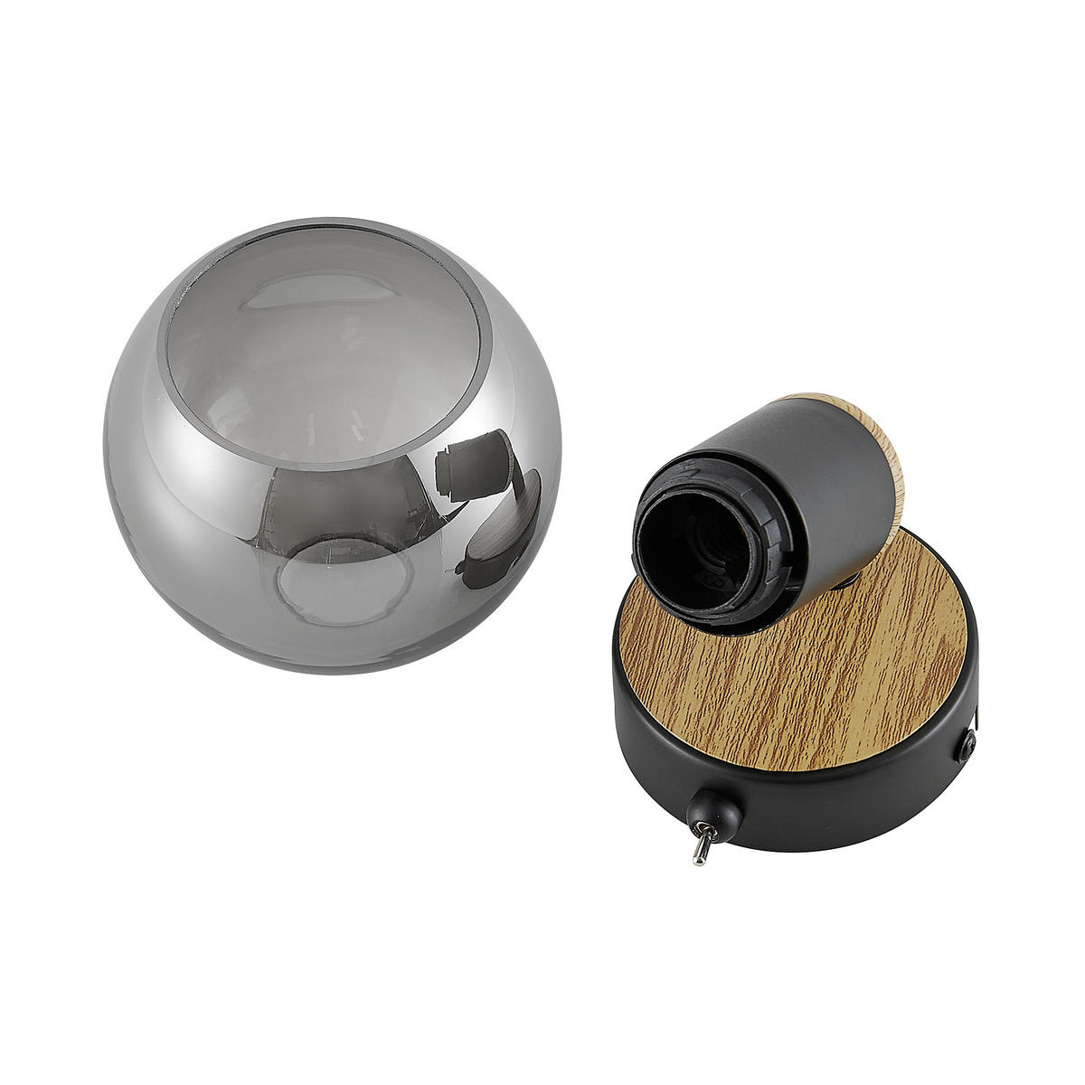 Proiector 10/18 cm    - culoare lemn frasin/negru, Basics, sticlă/metal (10/18cm) - Novel