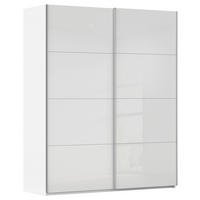 SCHWEBETÜRENSCHRANK 181/223/68 cm 2-türig Weiß  - Alufarben/Weiß, Design, Glas/Holzwerkstoff (181/223/68cm) - Xora