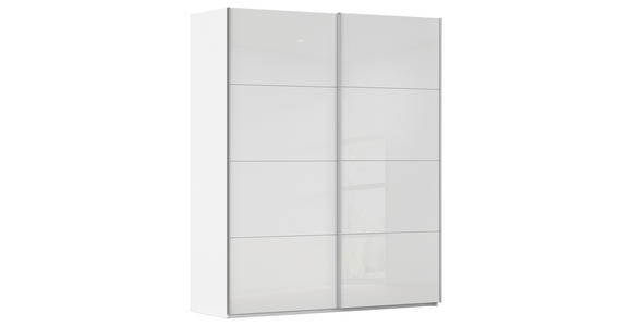SCHWEBETÜRENSCHRANK 181/223/68 cm 2-türig Weiß  - Alufarben/Weiß, Design, Glas/Holzwerkstoff (181/223/68cm) - Xora