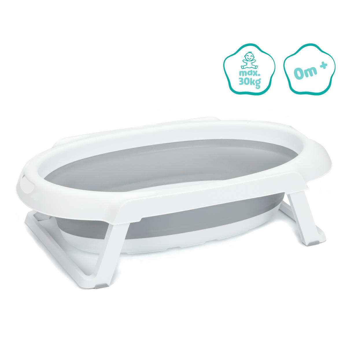 BABYBADEWANNE  - Hellgrau/Weiß, Basics, Kunststoff (21/85/47cm) - Fillikid