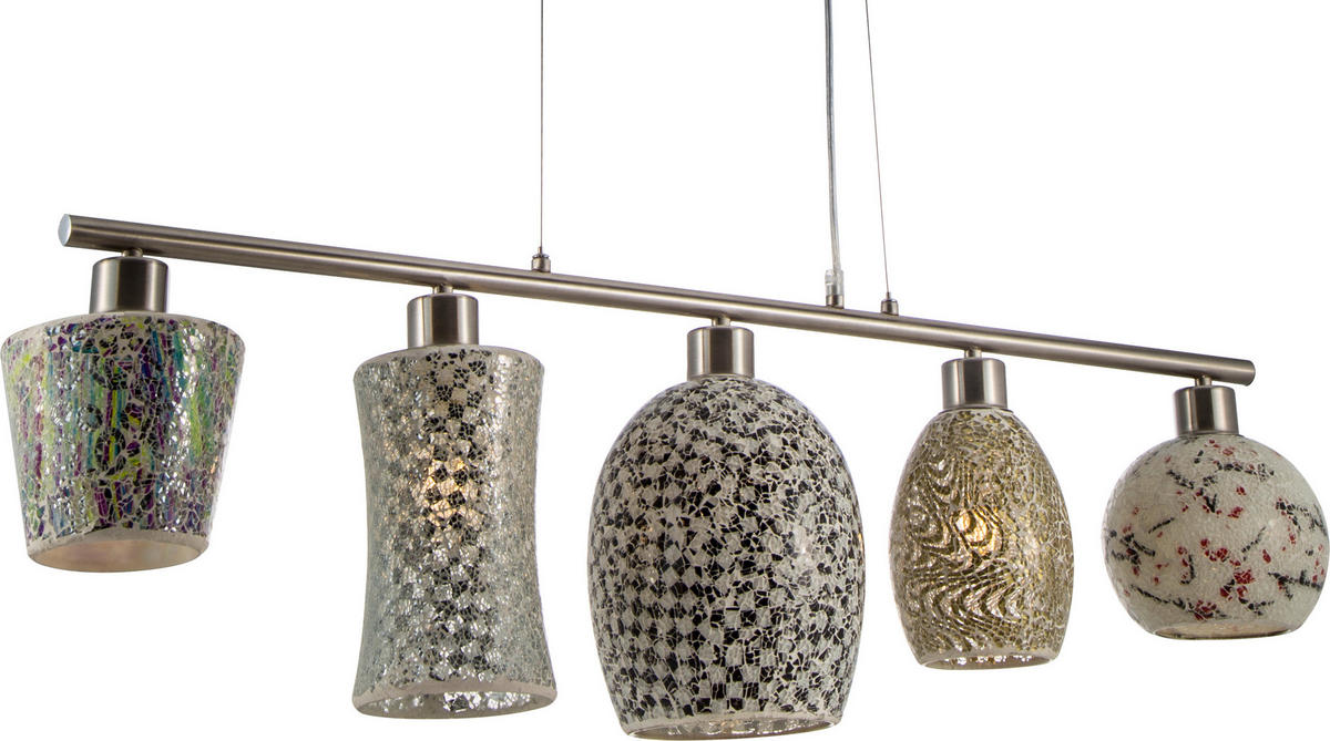 HÄNGELEUCHTE 17,5/96/150 cm  - Multicolor/Nickelfarben, Design, Glas/Metall (17,5/96/150cm) - Globo
