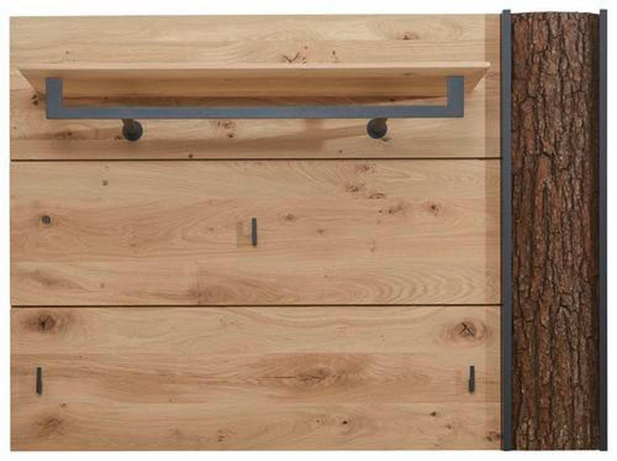 GARDEROBENPANEEL  in 118/87/35 cm  - Eichefarben/Anthrazit, Design, Holz/Metall (118/87/35cm) - Valnatura