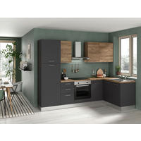 ECKKÜCHE 270/165 cm  in Grau, Walnussfarben  - Walnussfarben/Alufarben, LIFESTYLE, Holzwerkstoff/Kunststoff (270/165cm) - MID.YOU