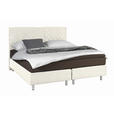 BOXSPRINGBETT 180/200 cm  in Beige  - Beige/Alufarben, Design, Holz (180/200cm) - Carryhome