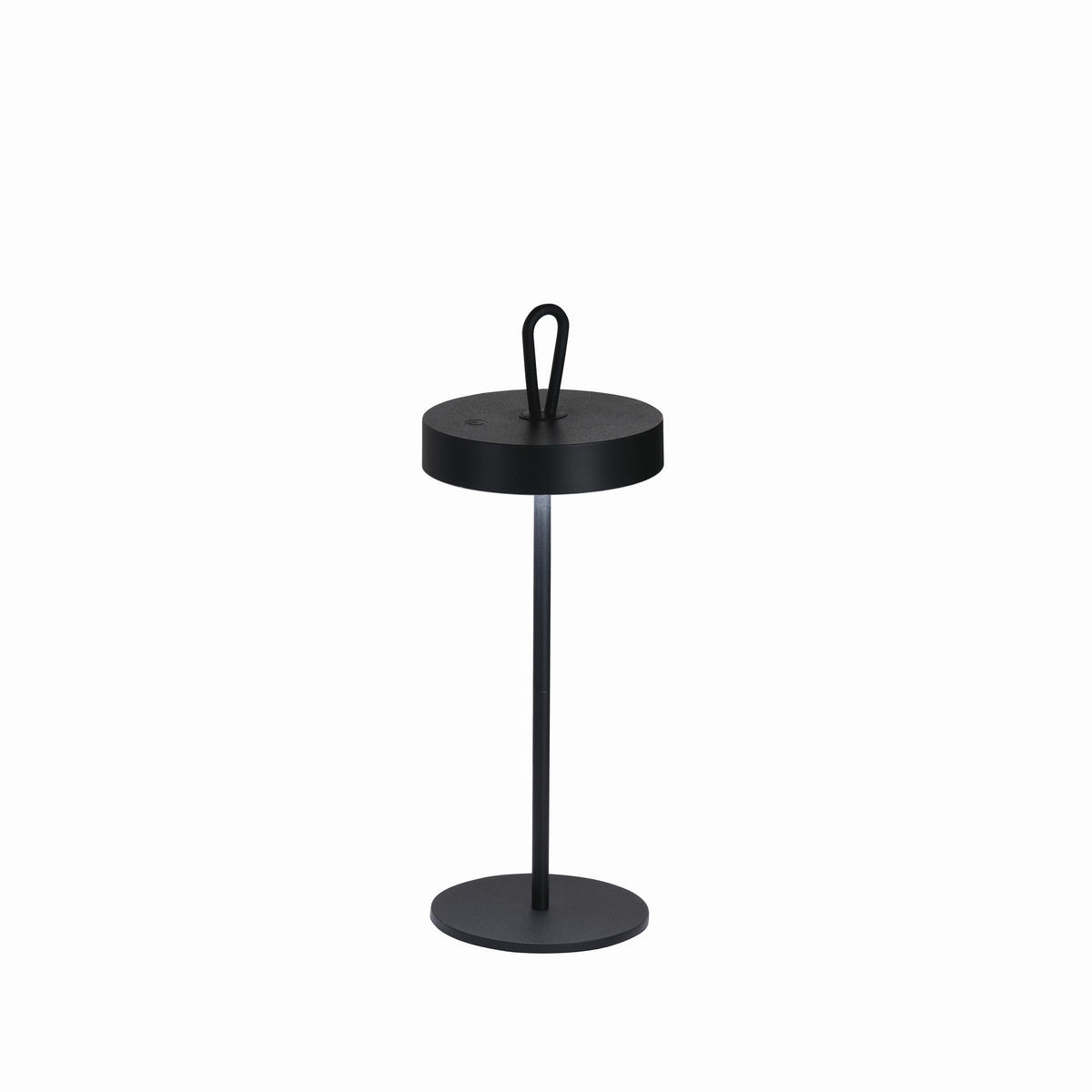 AKKU-TISCHLEUCHTE Dordb 12,8/46,6 cm   - Schwarz, KONVENTIONELL, Metall (12,8/46,6cm)