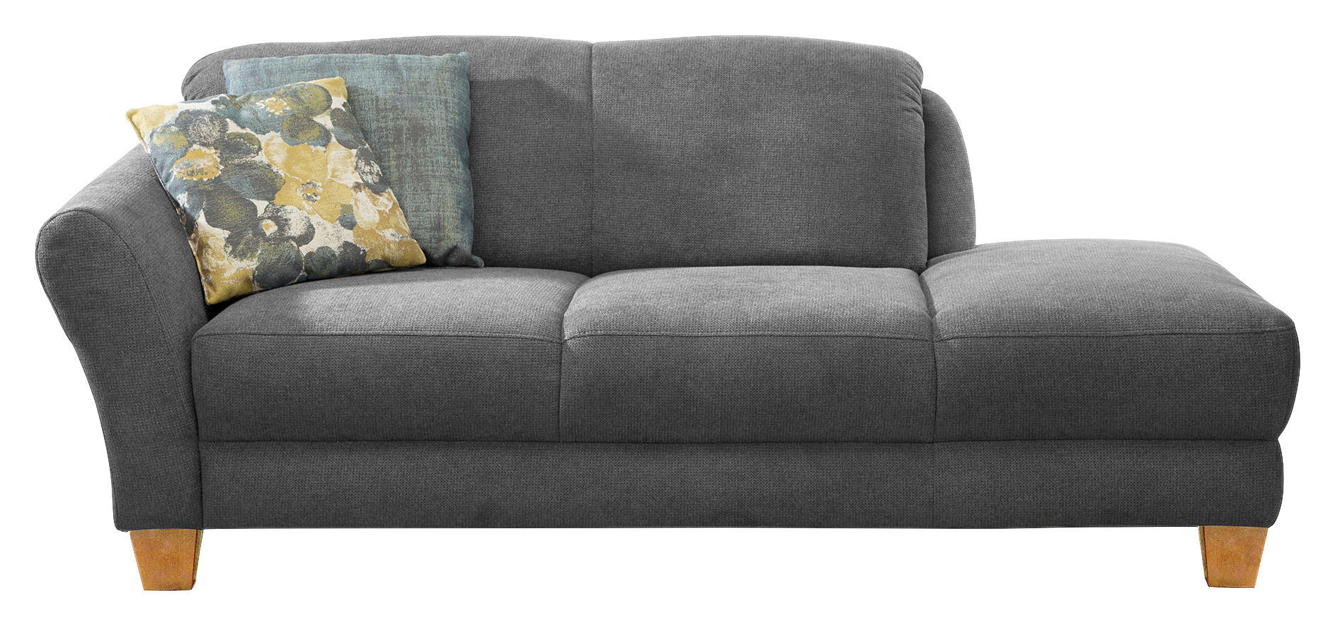 RÉCAMIERE Grau Flachgewebe  - Naturfarben/Grau, KONVENTIONELL, Holz/Textil (194/84/91cm) - Sit & More