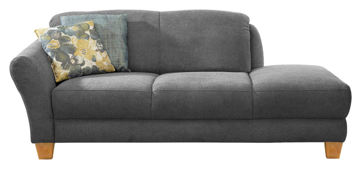 RÉCAMIERE in Flachgewebe Grau  - Naturfarben/Grau, Konventionell, Holz/Textil (194/84/91cm) - Sit & More