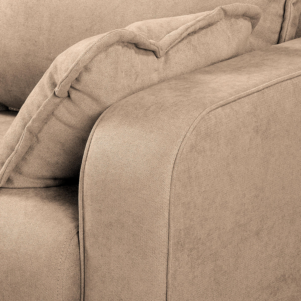 ECKSOFA in Mikrofaser Beige  - Wengefarben/Beige, Design, Holz/Textil (150/230cm) - Livetastic