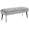 SITZBANK 133/54/47 cm Webstoff Grau, Schwarz Metall  - Schwarz/Grau, MODERN, Textil/Metall (133/54/47cm) - Welnova