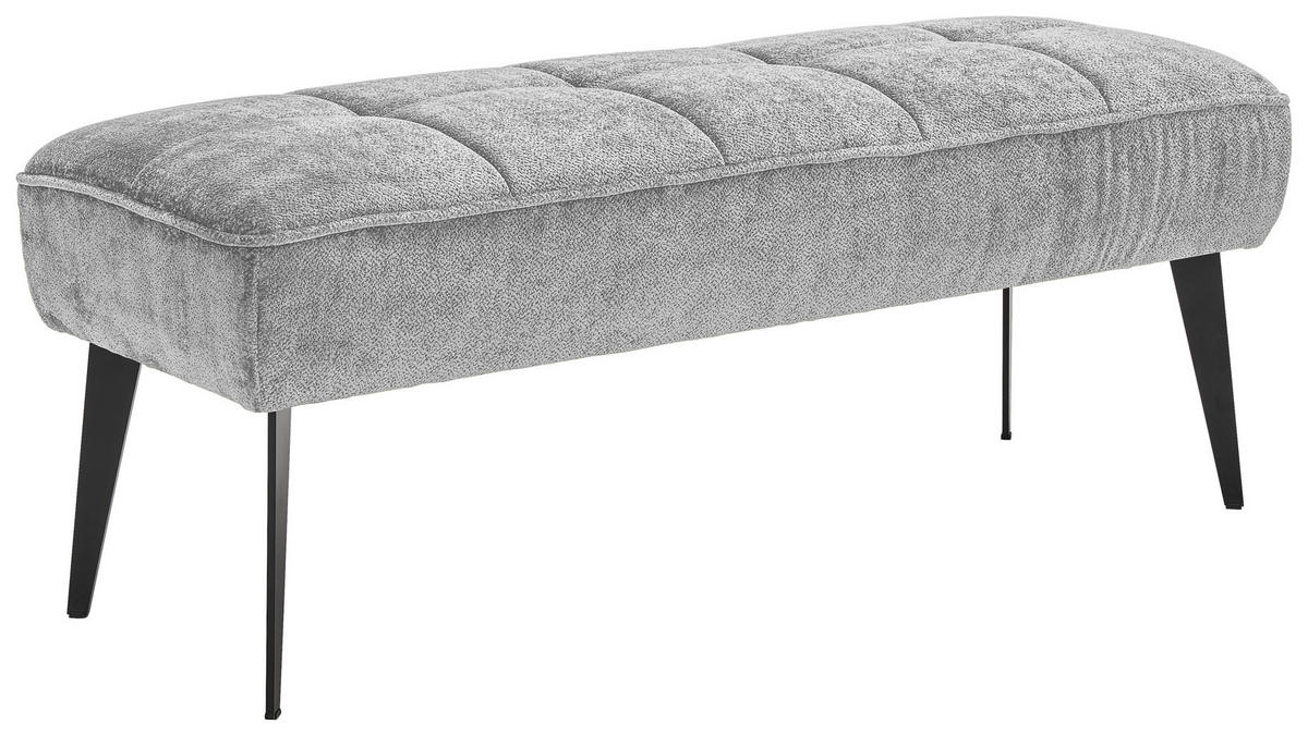 SITZBANK 133/54/47 cm Webstoff Grau, Schwarz Metall  - Schwarz/Grau, MODERN, Textil/Metall (133/54/47cm) - Welnova