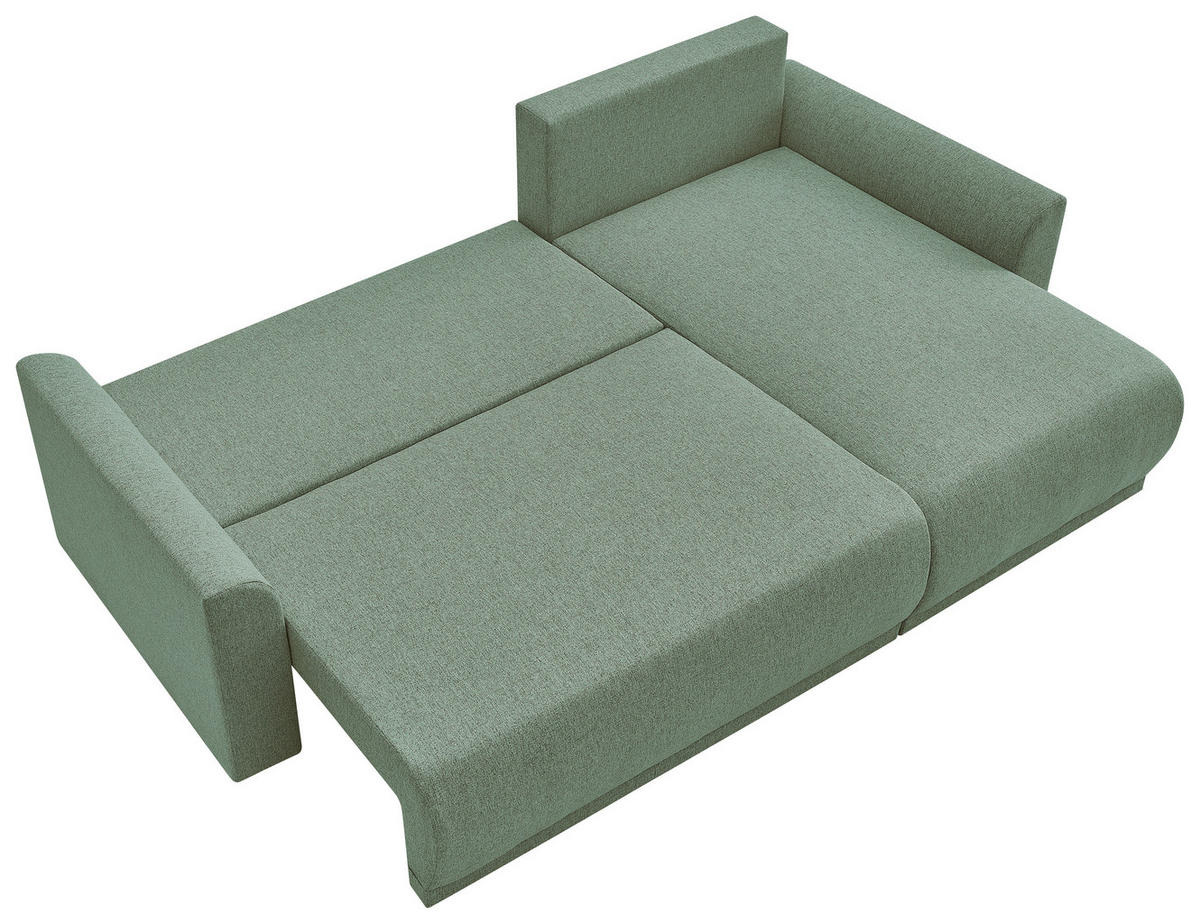 ECKSOFA KIMMY Grün Flachgewebe Zierkissen, Rückenkissen, Bettkasten  - Schwarz/Grün, Design, Kunststoff/Textil (233/146cm) - P & B