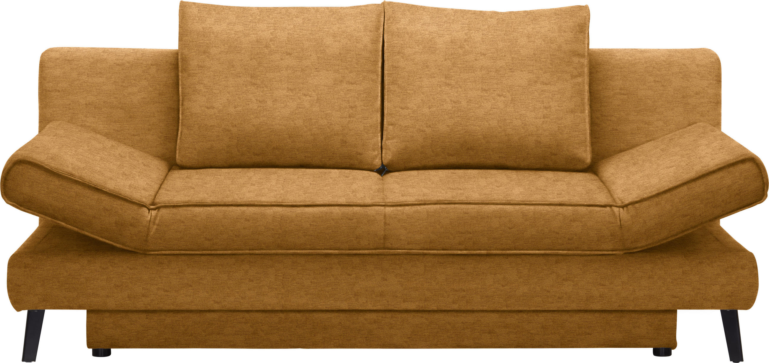 SCHLAFSOFA in Flachgewebe Braun, Goldfarben  - Goldfarben/Schwarz, Design, Textil/Metall (200/85/90cm) - Xora