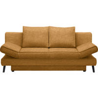 SCHLAFSOFA  in Flachgewebe Braun, Goldfarben  - Goldfarben/Schwarz, Design, Textil/Metall (200/85/90cm) - Xora