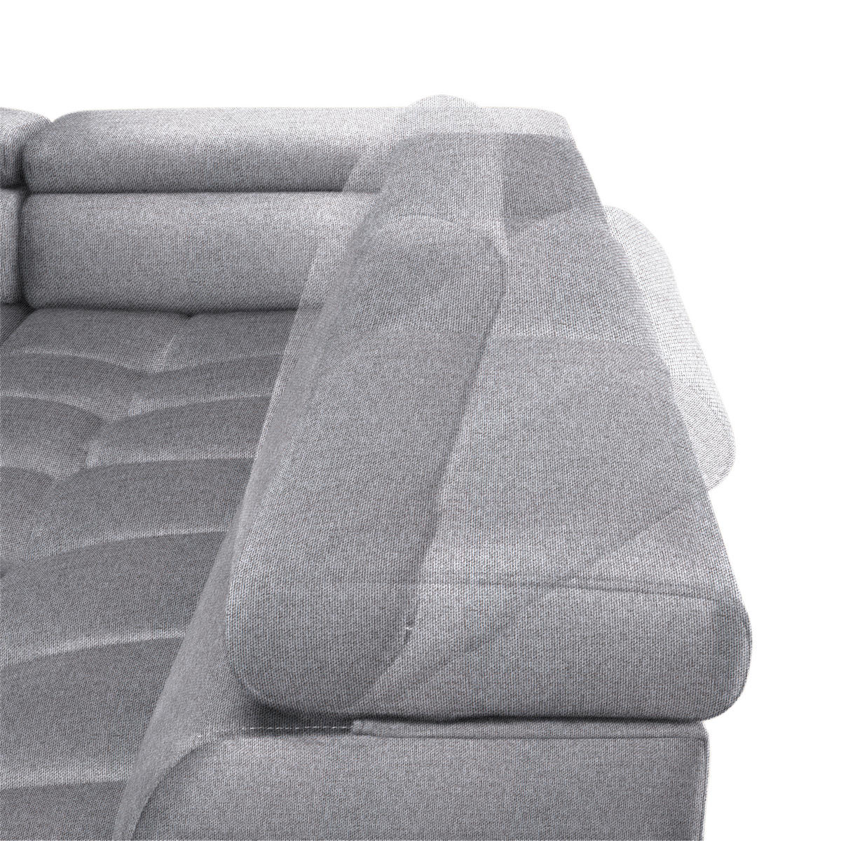 WOHNLANDSCHAFT Grau Webstoff  - Schwarz/Grau, Design, Textil/Metall (177/385/216cm) - Welnova