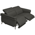3-SITZER-SOFA  in Echtleder Anthrazit   - Anthrazit/Schwarz, Design, Leder/Metall (210/79/104cm) - Belluti