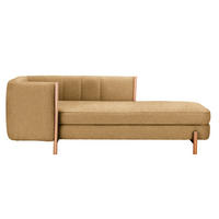 RÉCAMIERE Currygelb Plüsch  - Currygelb/Naturfarben, Design, Holz/Textil (216/90/109cm) - Niels Andersson