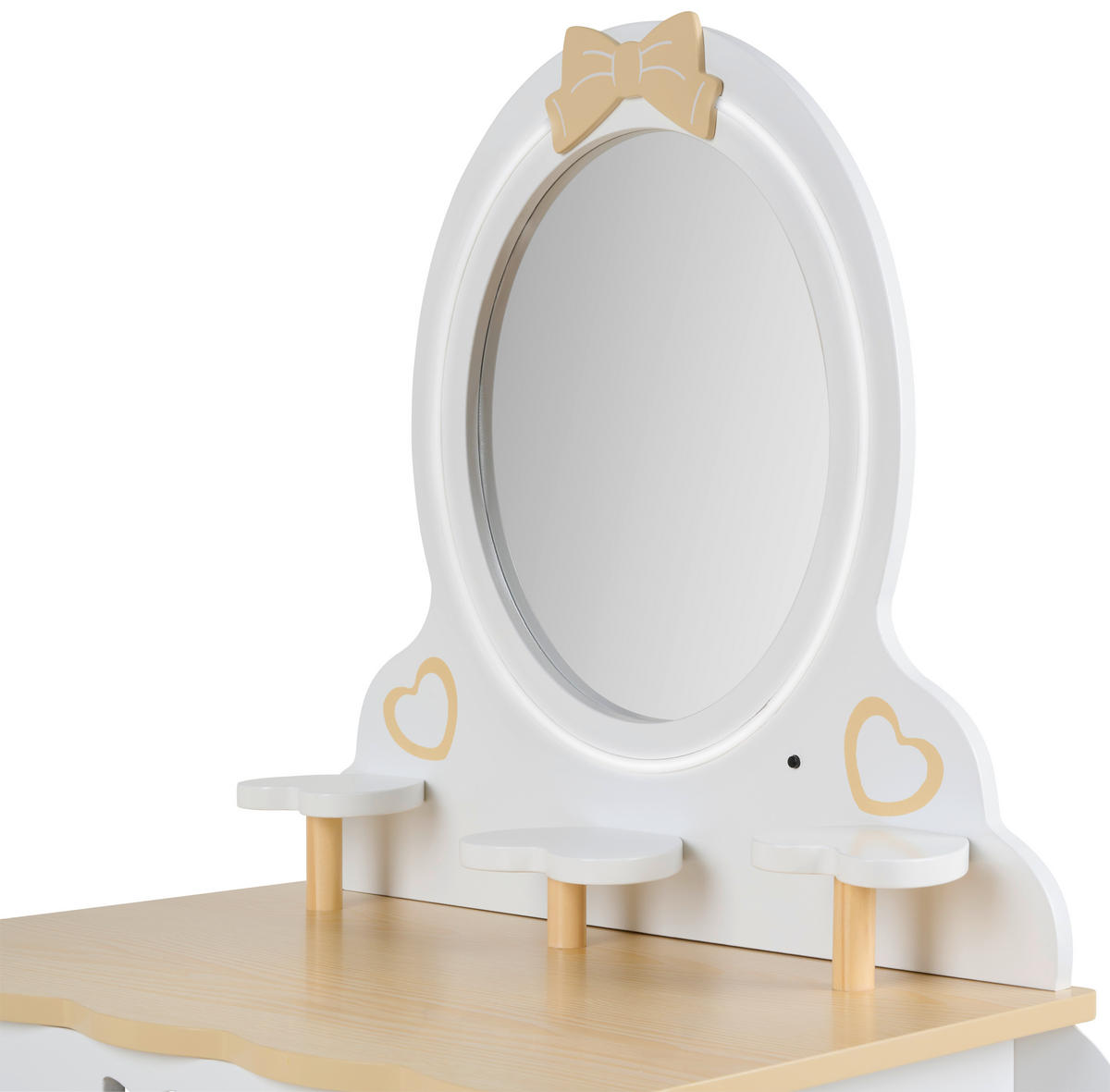 TOALETNÍ STOLEK přírodní barvy, bílá,  - bílá/přírodní barvy, Trend, kompozitní dřevo/plast (53/28,5/93/29/36/28,5cm) - Jimmylee