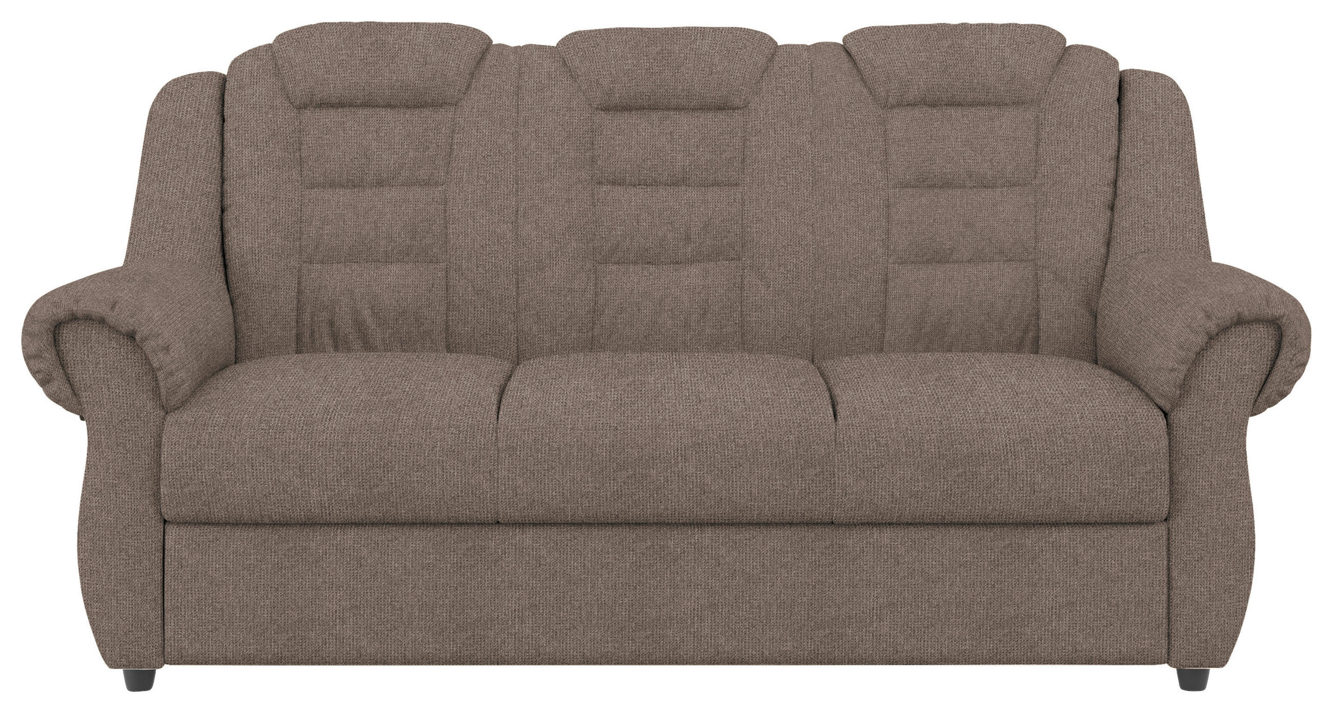 3-SITZER-SOFA Chenille Taupe  - Taupe/Schwarz, KONVENTIONELL, Kunststoff/Textil (196/102/101cm) - Livetastic