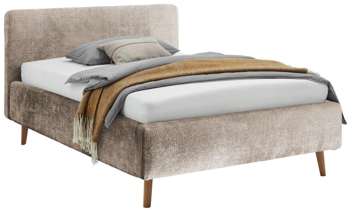 POLSTERBETT 140/200 cm  in Beige  - Eichefarben/Beige, Design, Holz/Textil (140/200cm) - Xora
