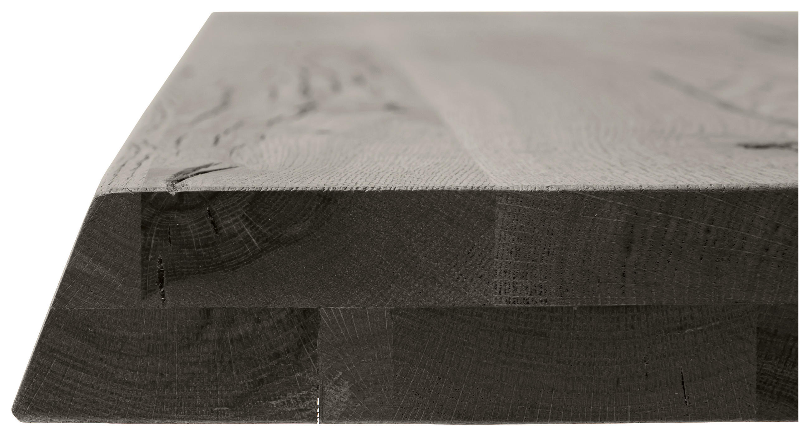 TISCHPLATTE Eiche massiv Grau, Eichefarben  - Eichefarben/Grau, Design, Holz (190/90/6cm) - Waldwelt